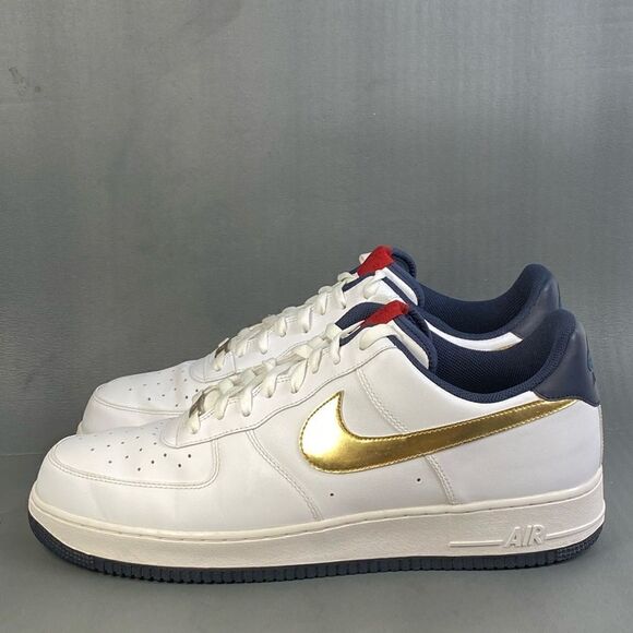Nike Air Force 1 Low 07 Gold Obsidian Men’s sneaker shoe size 15 - Picture 4 of 11